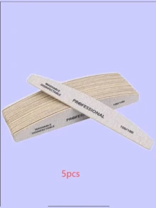 Bộ 5 dũa móng tay bằng gỗ hình lưỡi liềm, độ nhám 100/180, mặt nhám hai mặt, có thể giặt và tái sử dụng, phù hợp với móng tay tự nhiên, dùng tại nhà và salon, dùng để đánh bóng móng. - Màu Xám nhạt - Xem 13