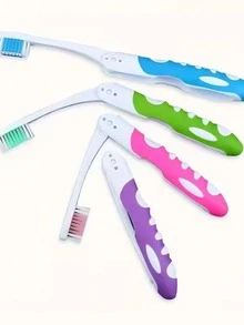 1/4pcs Travel Toothbrush, Foldable Design, Medium Bristles, Suitable For Camping, Couples, Travel And Business Trips - Multicolor - View 8