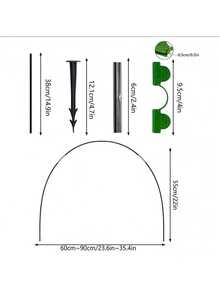 18Pcs Garden Plant Hoop Arch Shed Bracket Greenhouse Hoops Set Fiber Durable Frost Protection Vegetable Seedling Garden - A - View 2