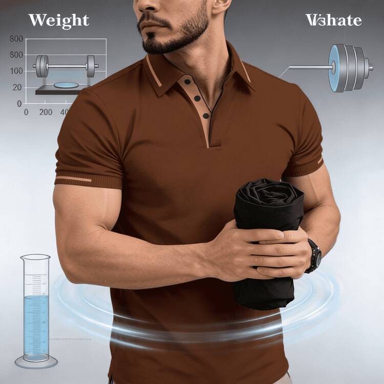 Camisa polo para hombre - Marrón - Añade 2