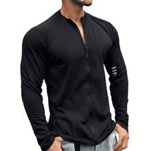 Men's Sports Jacket, Cycling Clothing, Long-Sleeved Sun Protection Clothing, Training Clothing, Casual Wear. - 黑色 - 查看 3
