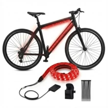 Bike Frame-Mounted Light, Night Cycling Warning Light, Color-Swappable For Enhanced Visibility, Mountain Bike Accessory, Cycling Gear, USB Powered Riding Light - Black - View 8