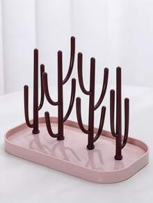 Giá phơi bình sữa và cốc đa năng - Phù hợp với mọi kích cỡ bình sữa, tuyệt vời cho nhà bếp hoặc gia đình, vật dụng thiết yếu hàng ngày | Đồ dùng nhà bếp thiết thực | Giá đỡ bằng nhựa chắc chắn - Màu Hồng  Dưa hấu - Xem 10