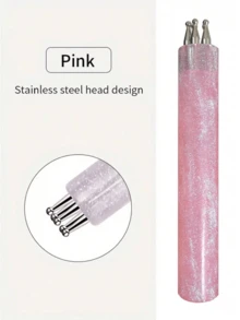 1pc Flower Nail Art Dotting Pen, Ballpoint Pen Design, Nail Art Painting Brush Tool, Suitable For Drawing, Carving, Rhinestone Inlaying, DIY Nail Salon Supplies - Multicolor - View 8