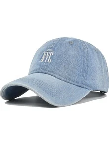 1 pieza Gorra de béisbol con bordado de letras NYC (Nueva York), estilo unisex para parejas, gorra de mezclilla ajustable - Multicolor - Ver 13