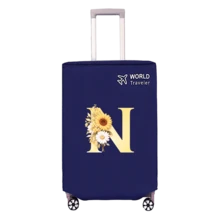1pc Non-Stretch Non-Woven Fabric Luggage Protective Cover Suitable For 20-30 Inch Trolley Case, Anti-Scratch Luggage Protector, Travel Accessory With Sunflower & Letter Pattern, Back To School Essential - Blue - View 94