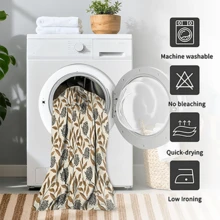 四件套绿色花卉鹦鹉春夏主题浴室浴帘套装，包含浴垫、U型马桶盖套、防水浴帘、现代风格浴室隔断帘，无需钻孔，涤纶材质，可机洗。 - 鳥 - 查看 12