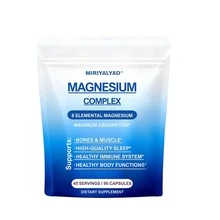 8-In-1 Magnesium Complex Supplement 90 Capsules, 1000mg With Magnesium Glycinate, Citrate, Malate, Taurate, Easy Absorption For Sleep, Muscle Relaxation, Nerve & Heart Health, Energy, Non-GMO, Vegan - 1 CÁI - Xem 1
