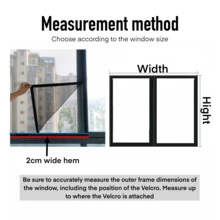 Family-Proof Double Zipper Insect Screen Curtain, Keep Bugs Out While Letting Fresh Air In, Breathable PP Mesh For Bedroom Windows & Greenhouse - Black - View 8