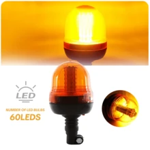 Heavy Duty Amber Rotating Warning Light - 40/60/80 LED Beads, 12-24V, High Brightness, Easy Installation Vehicle Safety Accessory, Sturdy Construction, Equipped With LED Controller, Suitable For Truck And Car LED Courtesy Lights - A - View 13