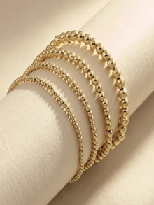 4pcs/Set Fashionable Personalized Beaded Bracelet, Suitable For Daily, Vacation, Party, Gift - Multicolor - View 6