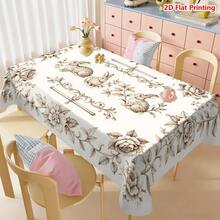 1/20 chiếc khăn trải bàn Phục Sinh họa tiết hoa thỏ cổ điển, thích hợp trang trí nhà bếp, phòng ăn, tiệc tùng, gia đình, hình chữ nhật, khăn trải bàn trà, cà phê, dùng được quanh năm, chủ đề Phục Sinh. - Nhiều màu - Xem 5
