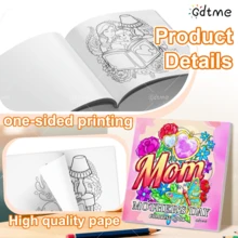 GDTME Libro para colorear "Día de la Madre" impreso por una sola cara de Huise, 24 páginas con páginas interiores gruesas y no transparentes, relajante y que ayuda a aliviar el estrés, diseños a mano coloridos de amor y , adecuado como regalo para Año Nuevo, Pascua, San Valentín, festival de música, temporada de bodas, cumpleaños para adultos y amigos - GY-385 - Ver 6