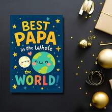 1pcBest Papa In The Whole World Greeting Card, Perfect For Father's Day Or Special Occasions, Fun And Colorful Design, Ideal Gift For FathersEnvelope Greeting Card - Multicolor - View 7