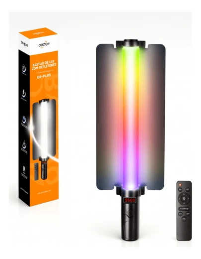 Bastão de Luz LED com Defletores 7.5W com Controle Bicolor 2700K-6500K USB para Filmagem Fotografia