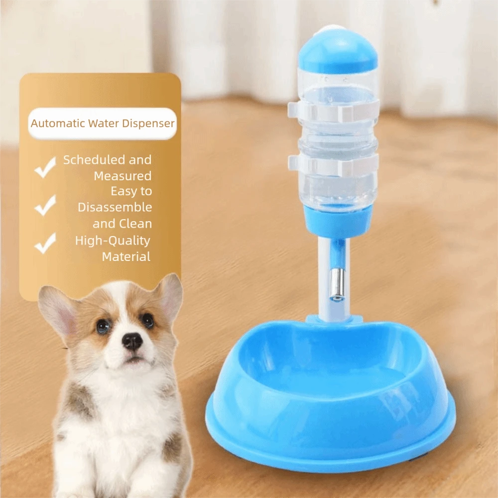 Automatic Pet Drinker Dog Bowls Water Bottles Universal Dog Waterer Feeder 2 In 1 Liftable Dispenser Puppy Supplies Space-Saving - Multicolor - View 1