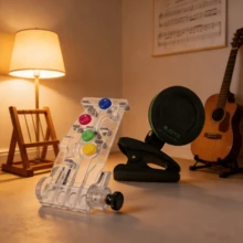 Chord Buddy Acoustic Guitar Chord Trainer-Black Full-Size Beginner-Friendly Guitar Learning System Teaching Aid Easy Chord Practice Tool Durable Easy To Use Quick Learning Portable For Acoustic Guitar For Beginners New Guitarists Perfect For Daily Guitar Practice Ideal For Beginner Learning Style Suitable For Guitar Gift Birthday Gift Ready Best Guitar Accessory - White - View 2