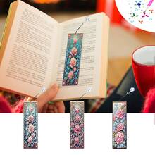 3pcs Diamond Painting Kits With Pendant Bookmarks, Flower Pattern, Acrylic Material, Includes Irregular Diamond Mosaic Art, Suitable For Home, Office, School, Thanksgiving Gift - View 16