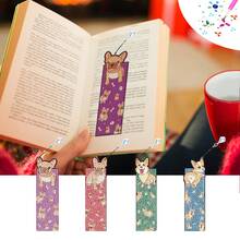4件套钻石画书签 - 猫咪、猫头鹰、小狗图案，亚克力材质，镶嵌圆形水晶钻，适合初学者，可作礼物或阅读进度标记 - 查看 9
