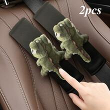 Protège-épaules de ceinture de de voiture mignon en forme de dinosaure, décoration de voiture en peluche personnalisée adorable et douce - A - Voir 1