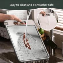 Double-Sided Cutting Board, 304 Stainless Steel, Anti-Mold And Antibacterial - Bạc - Xem 4