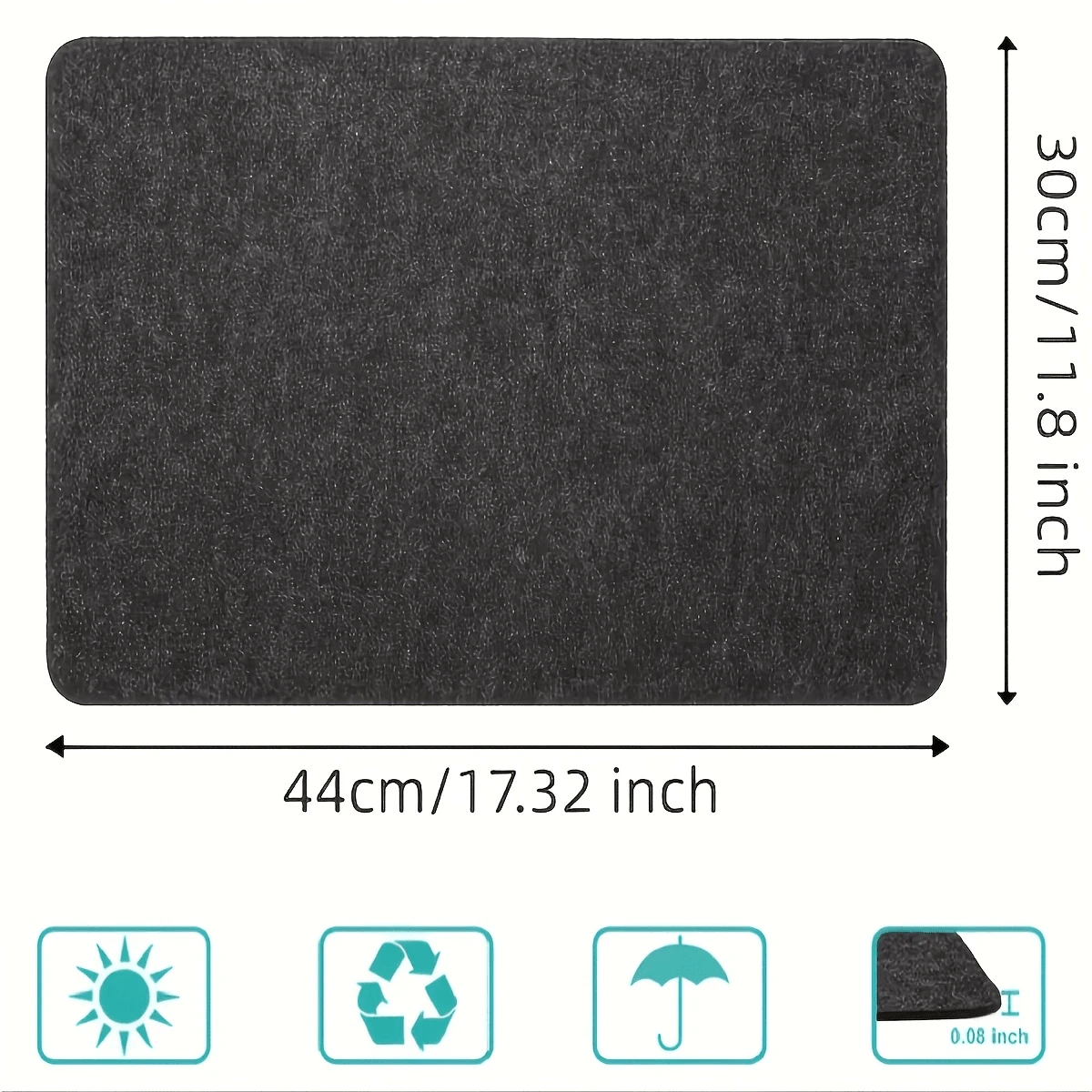 1pc Heat Resistant Non-Slip Silicone Air Fryer Mat, Heat Resistant Up To 250°C/482°F, Waterproof And Oil-Proof Kitchen Mat Suitable For Air Fryer, Microwave Oven, Oven, Black - Black - View 1