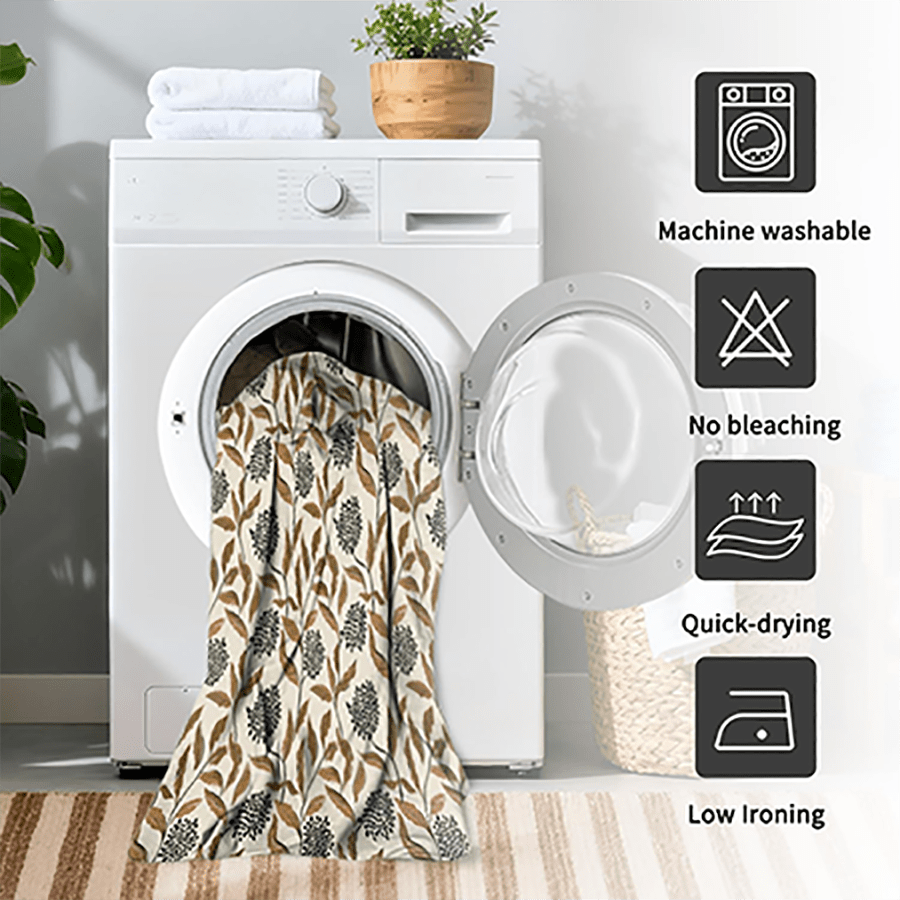 4件套防水浴帘套装 - 棕色和蓝绿色拼接木纹条纹图案，“祝福更美好的家”，可水洗浴帘，含浴垫，12个挂钩，71英寸 x 71英寸 - 彩色 - 查看 11