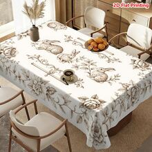 1/20 chiếc khăn trải bàn Phục Sinh họa tiết hoa thỏ cổ điển, thích hợp trang trí nhà bếp, phòng ăn, tiệc tùng, gia đình, hình chữ nhật, khăn trải bàn trà, cà phê, dùng được quanh năm, chủ đề Phục Sinh. - Nhiều màu - Xem 4