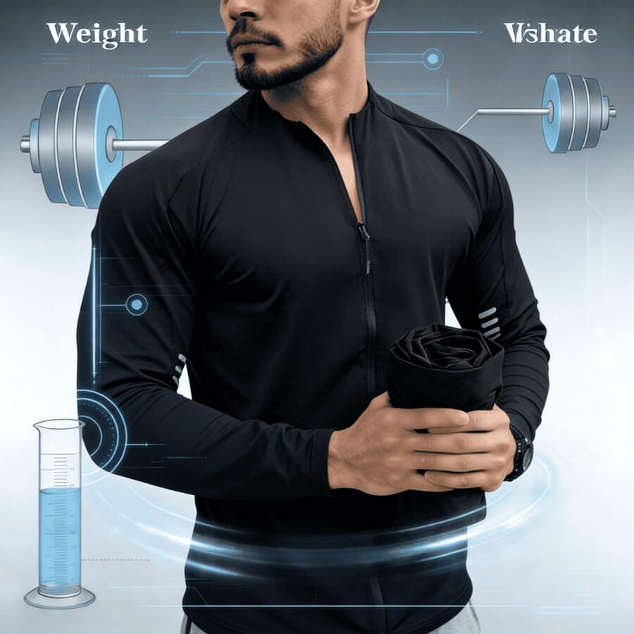 Men's Sports Jacket, Cycling Clothing, Long-Sleeved Sun Protection Clothing, Training Clothing, Casual Wear. - 黑色 - 查看 1