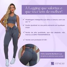 CR FITNESS Women Sports Leggings - 灰色 - 查看 2