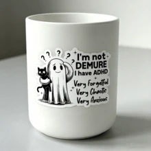 Nhãn dán "Tôi không nhút nhát, tôi bị ADHD" - Nhãn dán hình ma và mèo độc đáo dành cho người có sự khác biệt về thần kinh, quà tặng nâng cao nhận thức về sức khỏe tâm thần cộng đồng ADHD, chất liệu vinyl bóng chống thấm nước, thích hợp dán lên laptop, bình nước, mũ bảo hiểm, sổ tay. - Xem 2