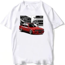 Retro Germany EUDM - E34 M5 T-Shirts Summer Men's Short Sleeve Old Legend E30 M3 Classic Car T-Shirt Boys Casual Tops Men's White T-Shirts - 白色3 - 查看 6