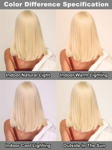 Light Blonde Straight Bob Wig With Bangs, K-Pop Style, High Quality Wigs For Ladies & Cosplay Enthusiasts - Champagne - View 9