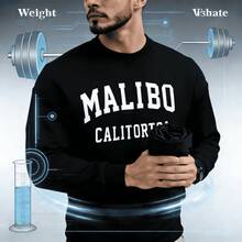Men's Casual Letter Print Sweatshirt - Black - View 2