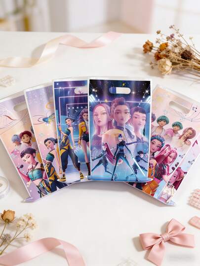 10pcs/Set Korean Pop Music Party Candy Gift Bags, Cute Small Gift Bags Suitable For Birthday Party, Baby Shower, Graduation, Wedding, Holiday Celebrations, Snacks, Candies, Toys, Party Supplies For K-Pop Fans