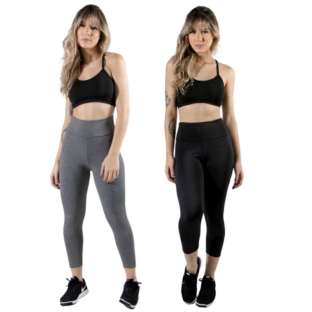 Set Of 2 Capri Leggings, Comfortable Fitness Style, Shaping, High Waist, Supportive - Redwood - View 1