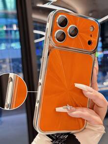 奢华极光电镀软手机壳，兼容 17 Pro Max、17 Pro、17、16 Pro Max、16 Pro、15、14、13 Pro Max，简约商务时尚亮面保护套 - 橘色 - 查看 2