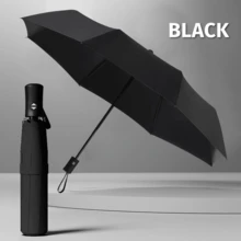 1 pieza Paraguas totalmente automático, apertura con un solo botón, alta impermeabilidad, UPF50+, revestimiento negro UV, paraguas para sol y lluvia, adecuado para días soleados y lluviosos, dosel de poliéster 210T, 8 varillas de hierro, estilo minimalista y de moda - Multicolor - Ver 12