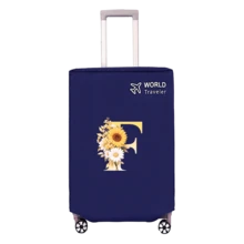 1pc Non-Stretch Non-Woven Fabric Luggage Protective Cover Suitable For 20-30 Inch Trolley Case, Anti-Scratch Luggage Protector, Travel Accessory With Sunflower & Letter Pattern, Back To School Essential - Blue - View 139