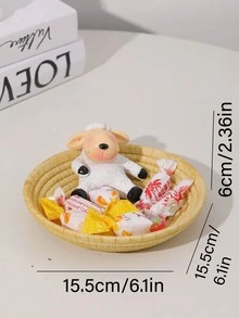 1 pièce Plateau de décoration de bureau en résine mouton mignon, convient pour les événements de célébration, le bureau, la maison, la décoration de table du salon (le nœud est un accessoire pour la photo, non inclus dans le produit), convient également pour la salle de bain, la chambre, grande capacité - Multicolore - Voir 13