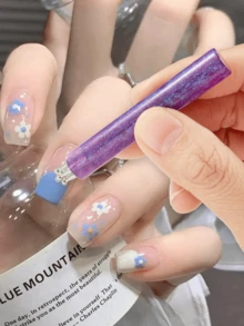 1pc Flower Nail Art Dotting Pen, Ballpoint Pen Design, Nail Art Painting Brush Tool, Suitable For Drawing, Carving, Rhinestone Inlaying, DIY Nail Salon Supplies - Multicolor - View 5