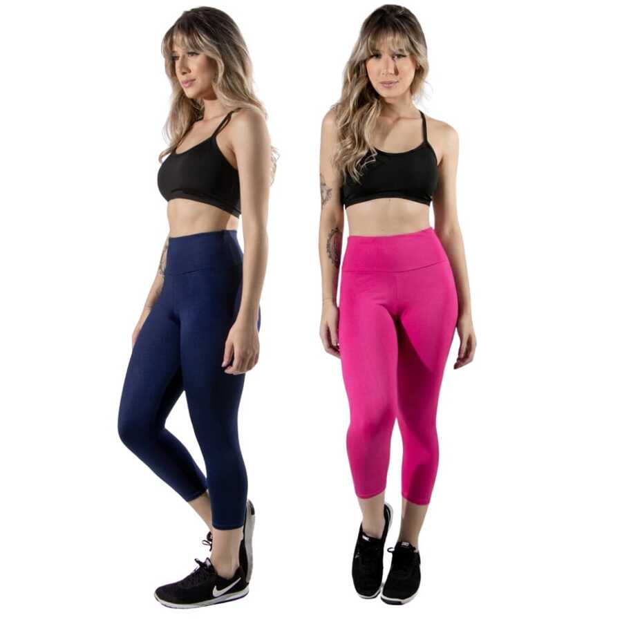 Set Of 2 Capri Leggings, Comfortable Fitness Style, Shaping, High Waist, Supportive - 駝色 - 查看 1