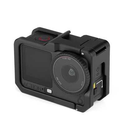 Jaula de cámara de metal compatible con Action 6, marco protector de aleación de aluminio ligero con liberación rápida, zapata fría, acceso Tipo C, compatible con la base magnética original para vlogging y filmación al aire libre