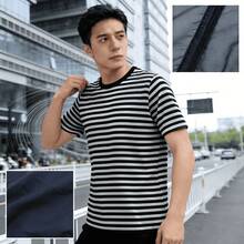 Camiseta de rayas para hombre - Negro - Ver 4