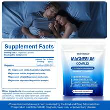 8-In-1 Magnesium Complex Supplement 90 Capsules, 1000mg With Magnesium Glycinate, Citrate, Malate, Taurate, Easy Absorption For Sleep, Muscle Relaxation, Nerve & Heart Health, Energy, Non-GMO, Vegan - 1 CÁI - Xem 7