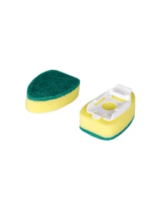 Heavy Duty Dish Scrubber, Non-Scratch Kitchen Sink Sponge, Detachable Handle Dishwashing Brush With Liquid Soap Sponge, Strong Cleaning Scrub Brush - Multicolor - View 11