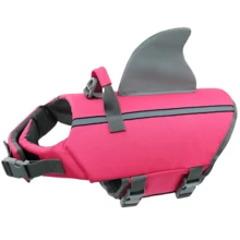 Áo phao hình cá mập có độ nổi cao, phản quang và có thể điều chỉnh, phù hợp cho chó nhỏ, vừa và lớn khi bơi lội, đi thuyền. - Màu Hồng Tươi - Xem 25