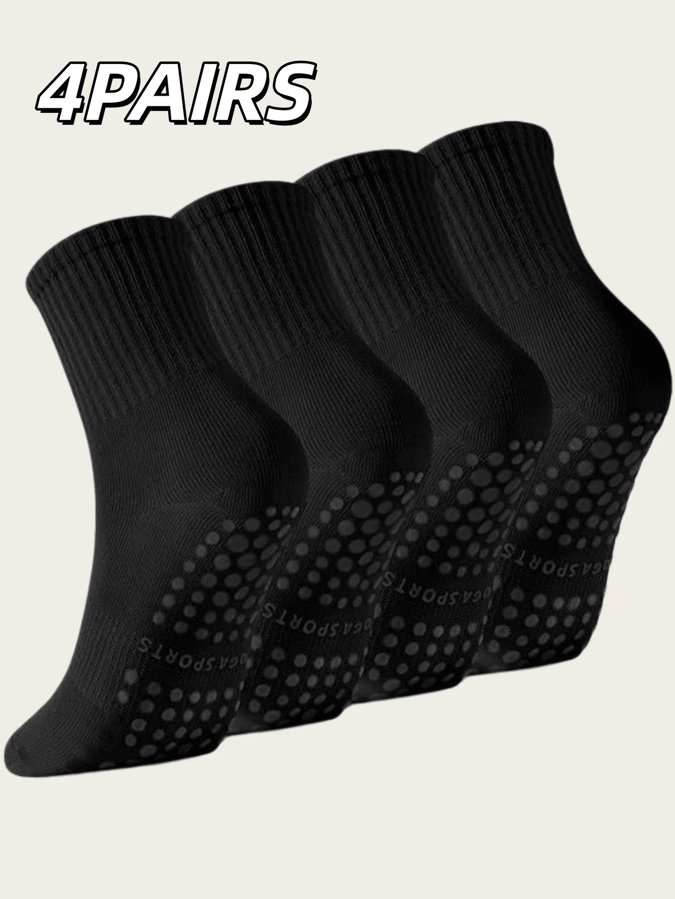 4 Pairs Women's Non-Slip Yoga Socks, Suitable For Pilates, Pure Ballet, Ballet Dance, Exercise - Multicolor - View 1