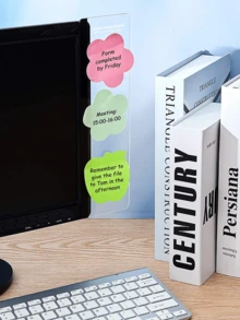 Office Desk Accessories Computer Monitor Memo Board Memo Clip Neutral Home Decor Cork Board Desktop Supplies Adhesive Sticky Note Holder Women Men Decor Essentials Cute Storage Organizer Practical Tool Aesthetic Decorative Gift - Rectangle - View 2