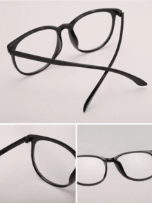 3pcs/1pc Unisex Glasses. Transparent Lenses. Available In Black, Pink And Transparent Frames. Suitable For Students Back To School, For Computer Reading, Gaming, Watching TV Or Using Mobile Phones. - Transparent - View 7
